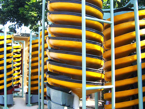 Gravity spiral chute